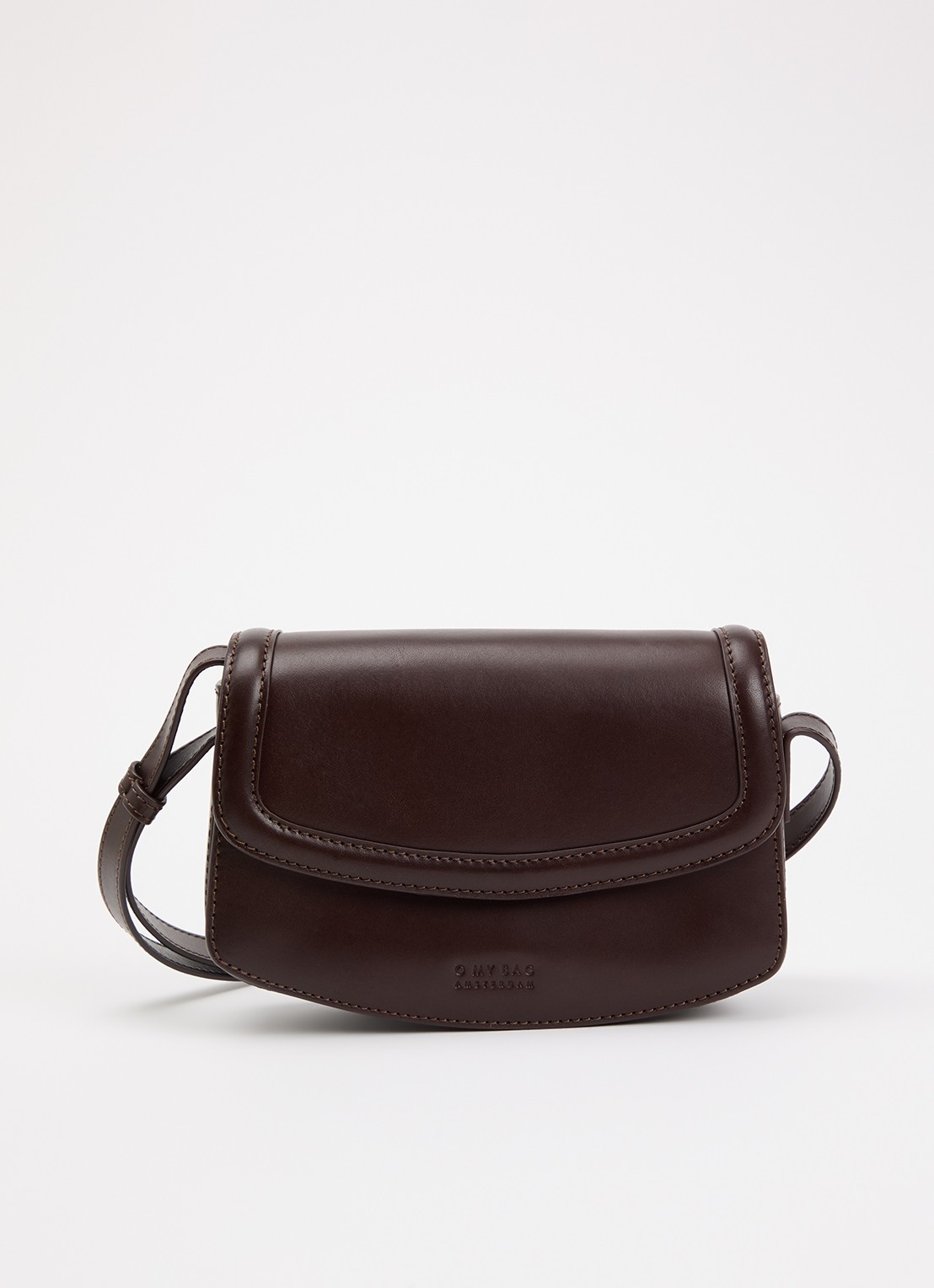 O My Bag Kendalini crossbodytas van leer met verstelbare schouderriem - voorkant 2 bruin