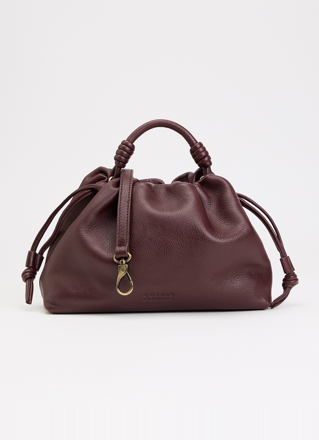 O My Bag Kiki Midi handtas van leer met afneembare schouderriem  - voorkant 2 kersenrood