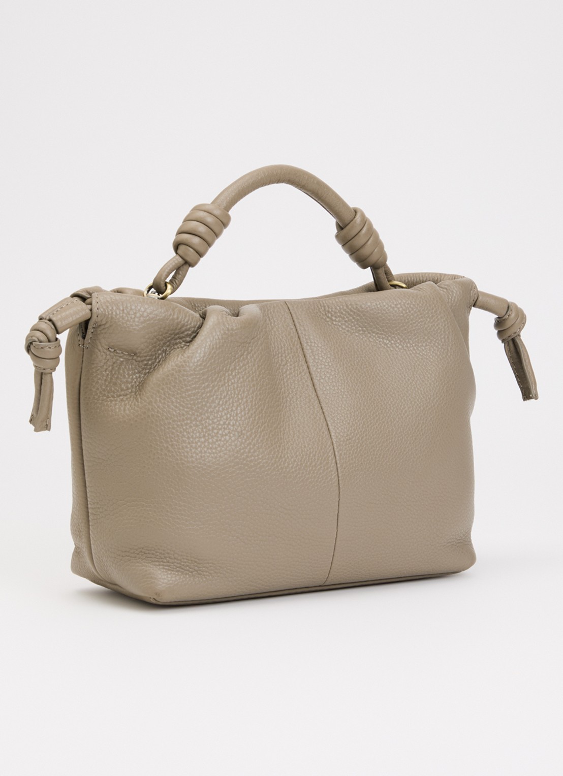 O My Bag Kiki Mini handtas van leer met afneembare schouderriem  - achterkant 2 taupe