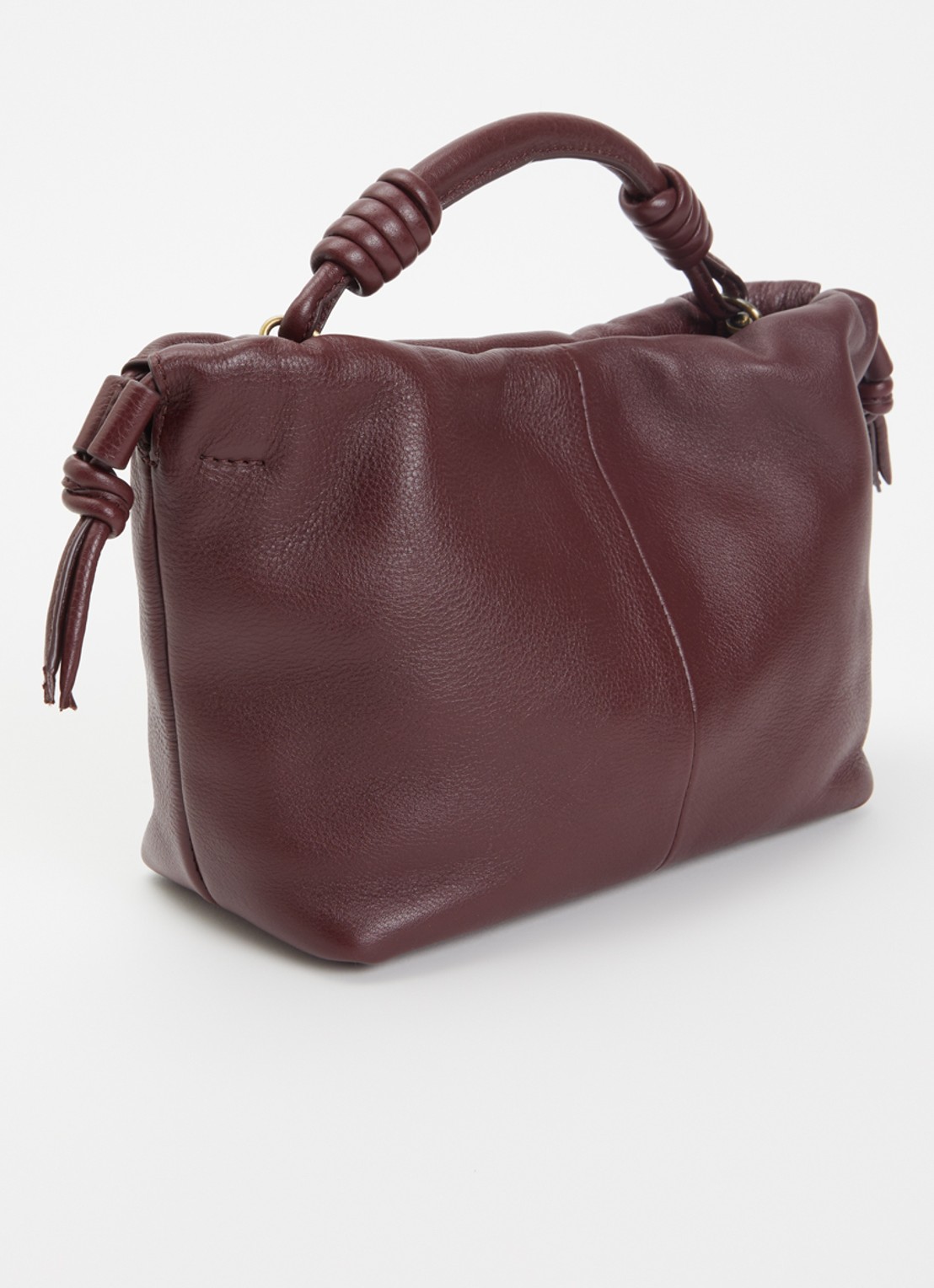 O My Bag Kiki Mini handtas van leer met afneembare schouderriem  - achterkant 4 kersenrood