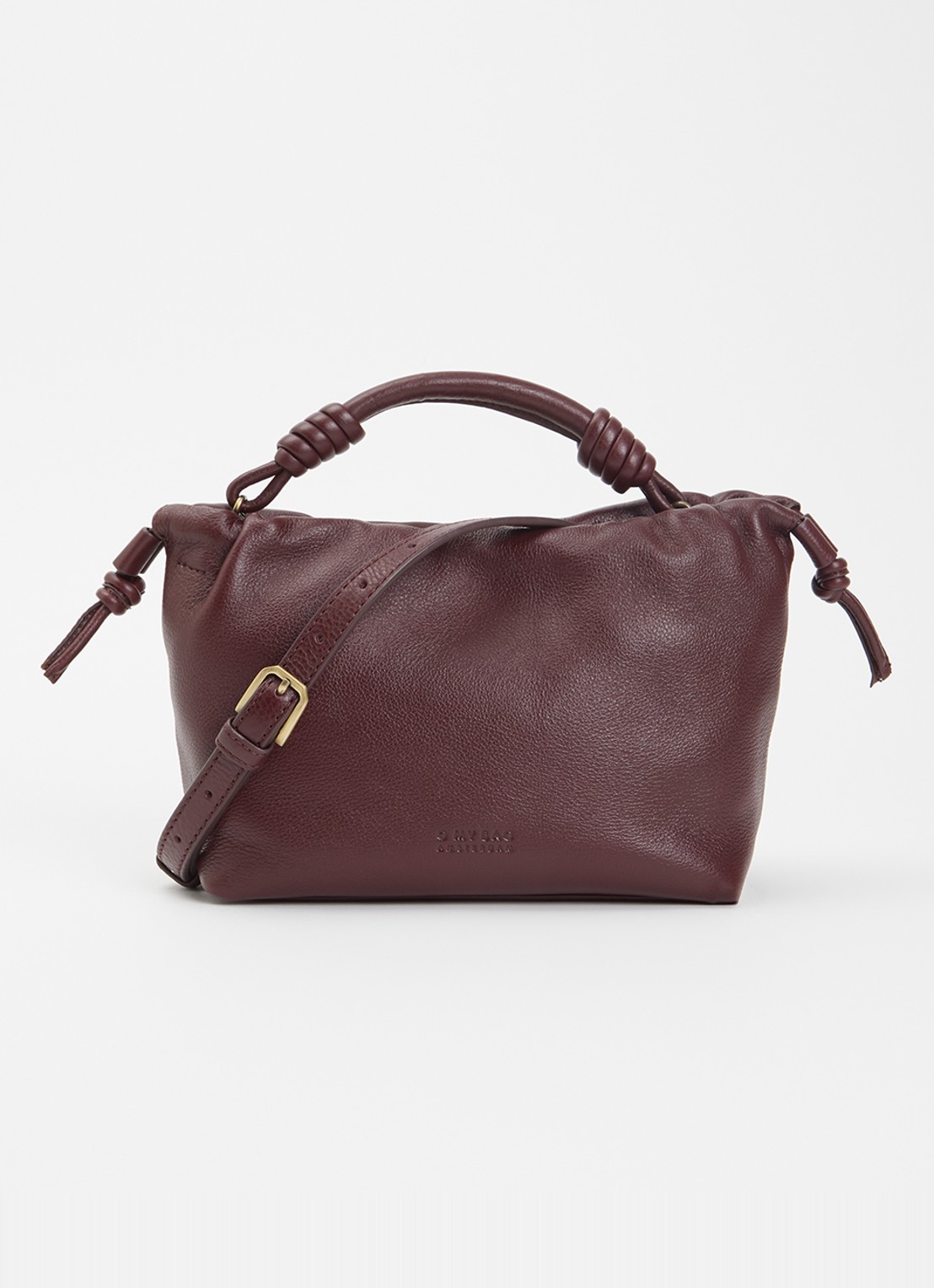 O My Bag Kiki Mini handtas van leer met afneembare schouderriem  - voorkant 5 kersenrood