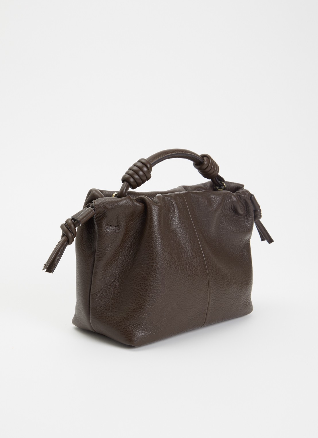 O My Bag Kiki Mini handtas van leer met afneembare schouderriem  - achterkant 4 chocoladebruin