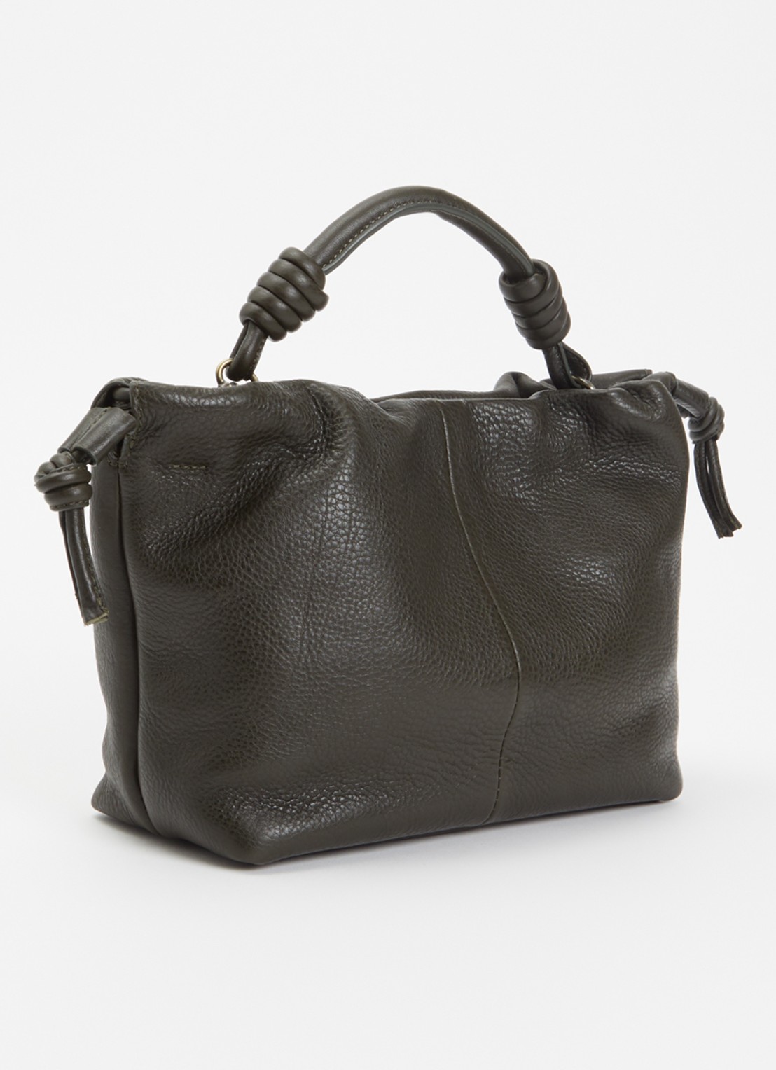 O My Bag Kiki Mini handtas van leer met afneembare schouderriem  - achterkant 2 mosgroen