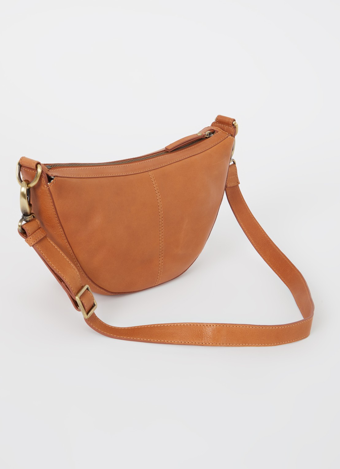 O My Bag Leo crossbodytas van leer - achterkant 5 roestbruin