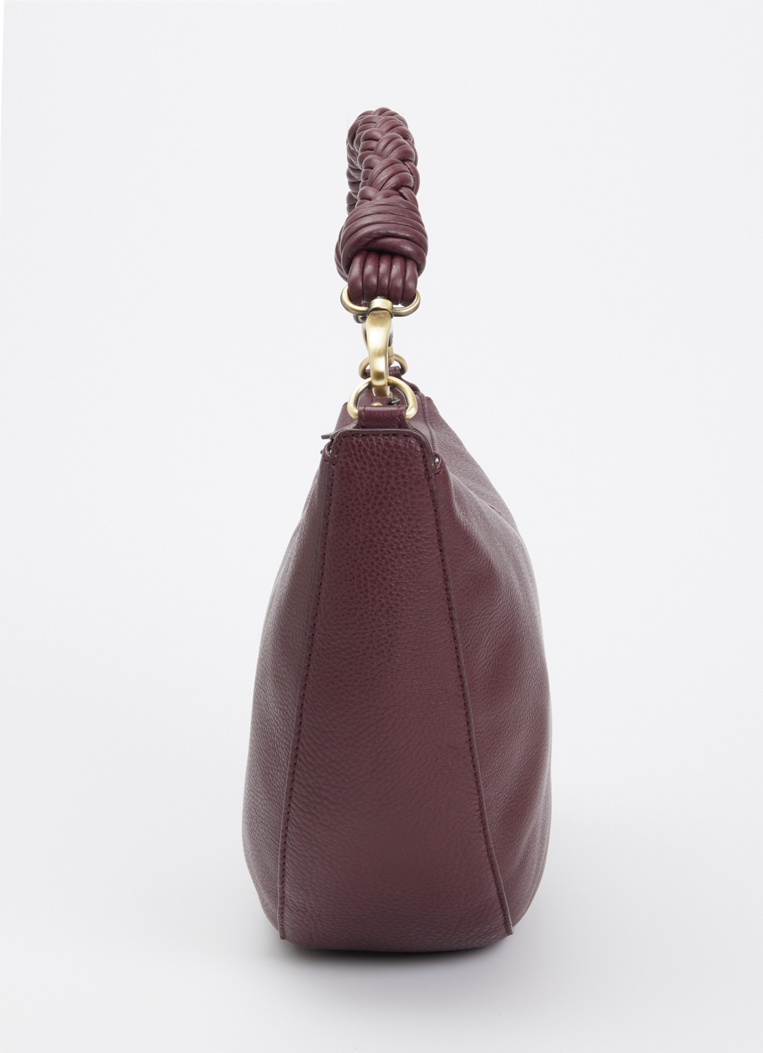 O My Bag Leo Maxi Twisted schoudertas van leer met afneembare schouderriem - detail 3 bordeauxrood