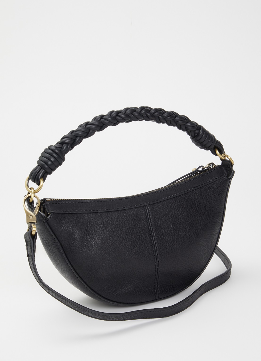 O My Bag Leo Mini handtas van leer met afneembare schouderriem  - achterkant 5 zwart
