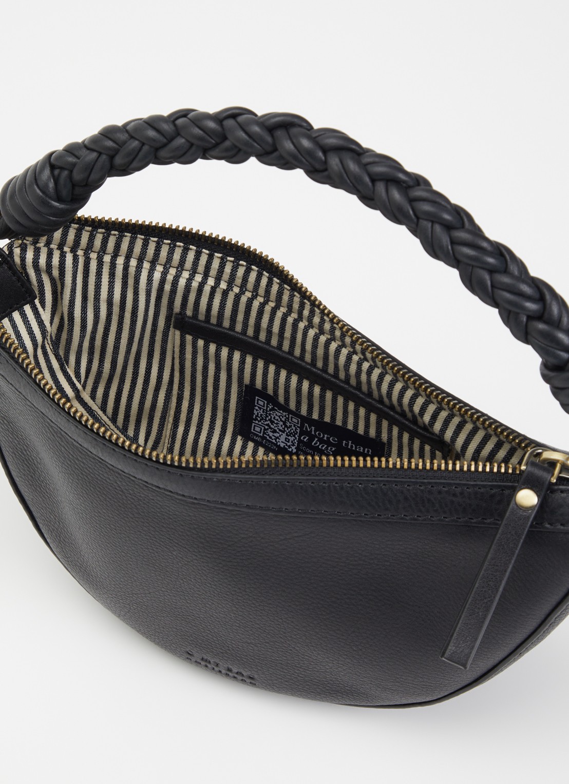 O My Bag Leo Mini handtas van leer met afneembare schouderriem  - detail 2 zwart