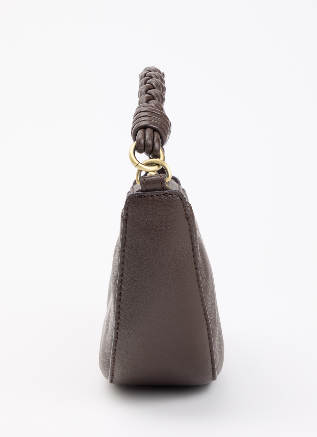 O My Bag Leo Mini handtas van leer met afneembare schouderriem - detail 3 chocoladebruin