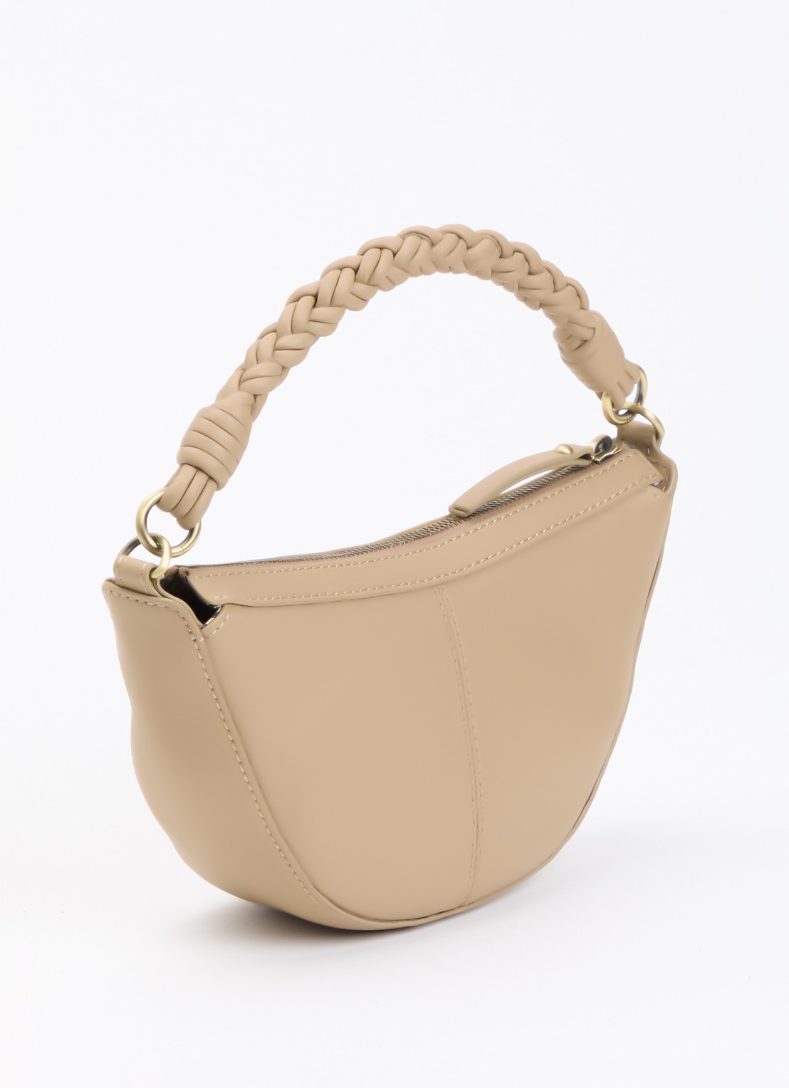 O My Bag Leo Mini handtas van leer met afneembare schouderriem - achterkant zand