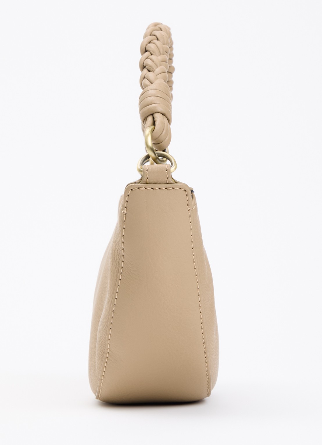 O My Bag Leo Mini handtas van leer met afneembare schouderriem - detail 3 zand