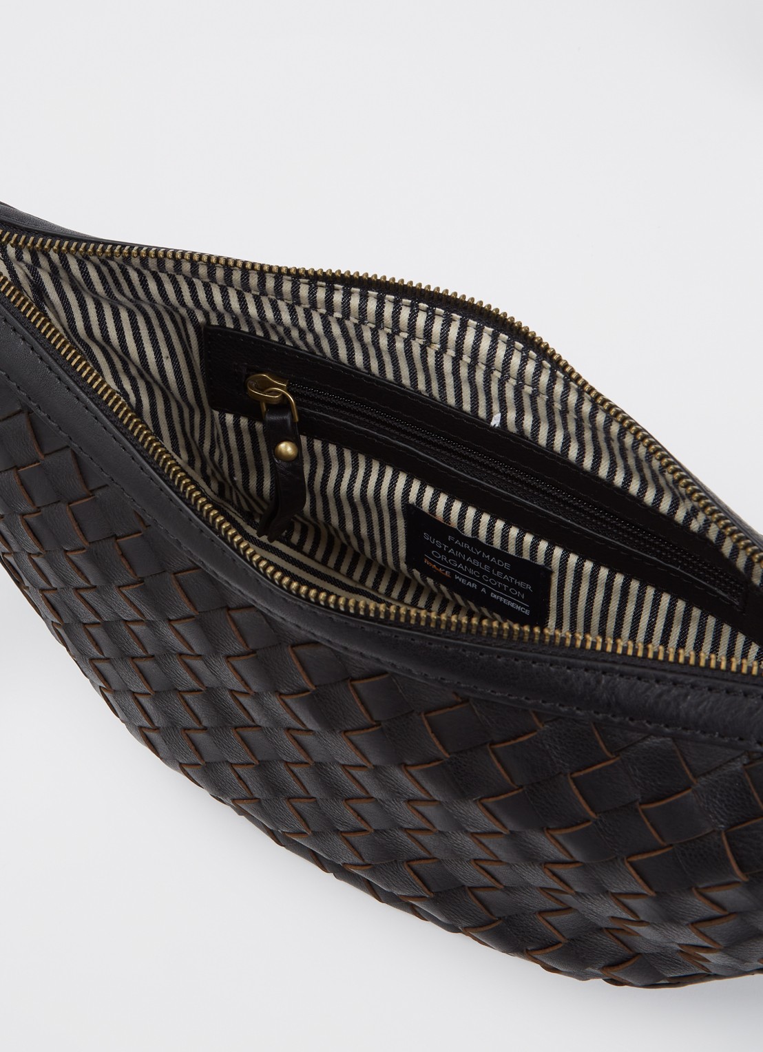 O My Bag Leo schoudertas van leer met afneembare schouderriem - detail 2 zwart