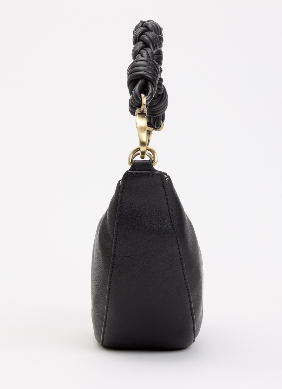 O My Bag Leo schoudertas van leer met gevlochten detail - detail 3 zwart