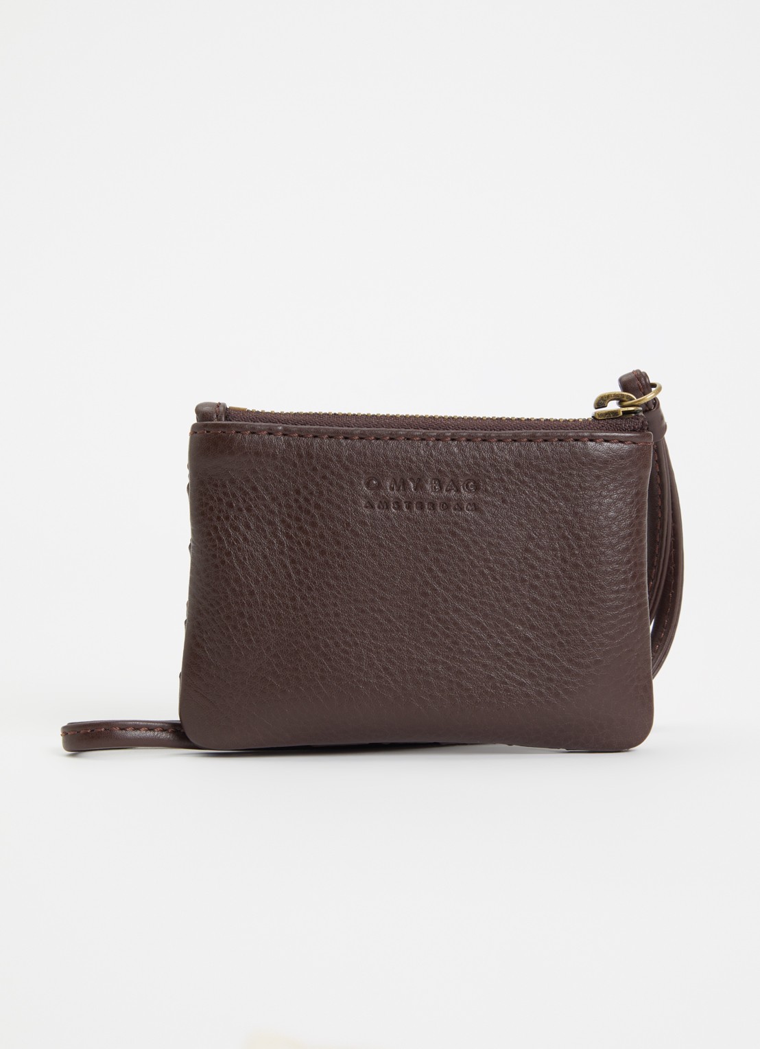 O My Bag Lexi Mini sleuteletui van leer - achterkant 3 chocoladebruin