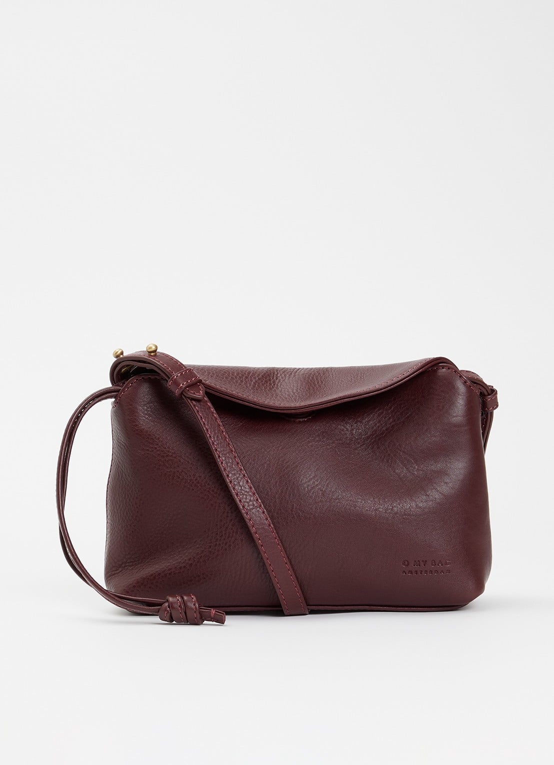 O My Bag Sienna Mini schoudertas van leer  - voorkant 2 bordeauxrood