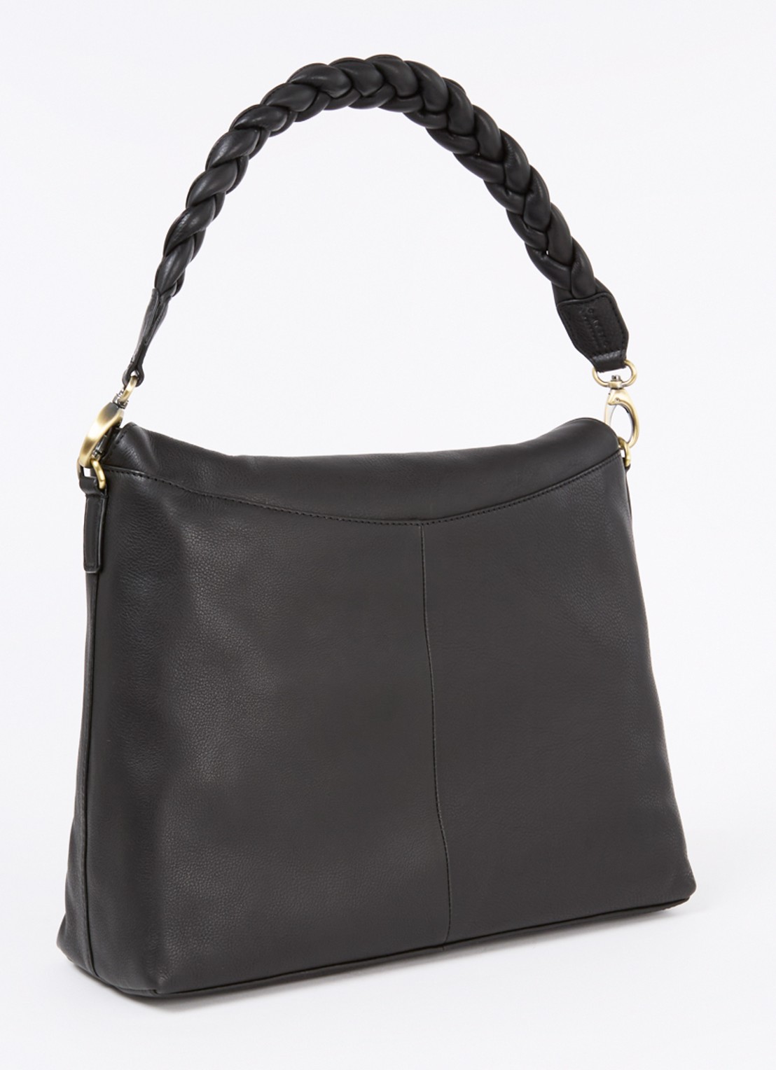 O My Bag Sienna schoudertas van leer met afneembare schouderriem - achterkant 4 zwart