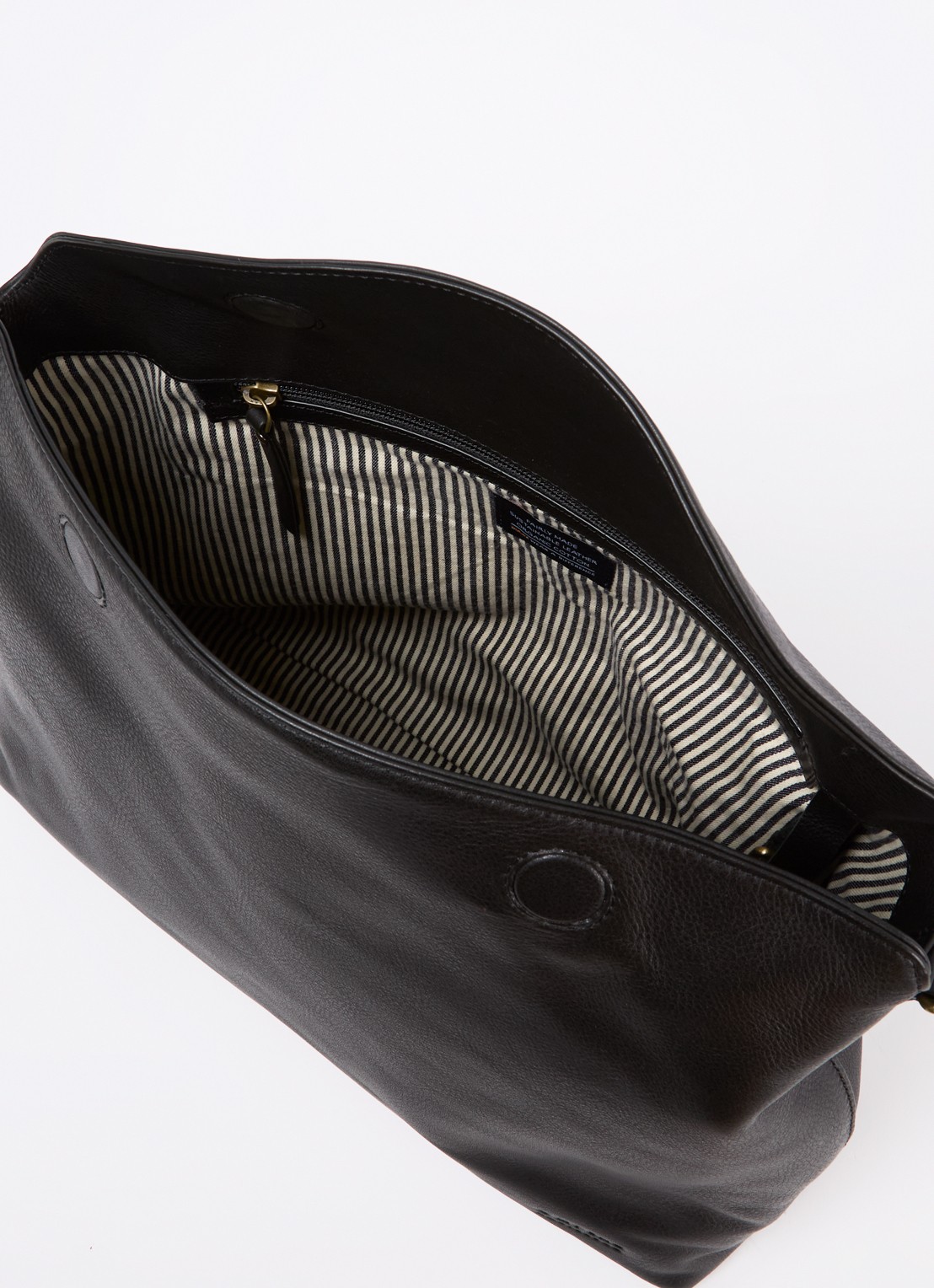 O My Bag Sienna schoudertas van leer met afneembare schouderriem - detail 2 zwart