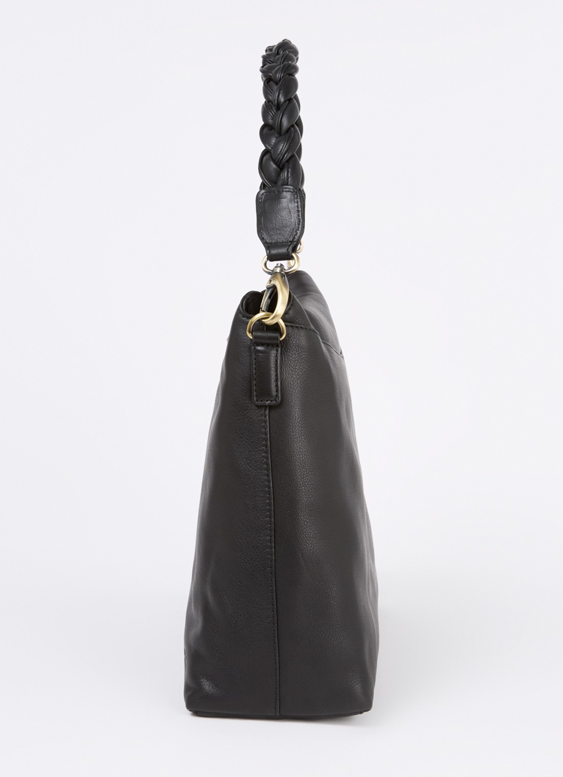 O My Bag Sienna schoudertas van leer met afneembare schouderriem - detail 3 zwart