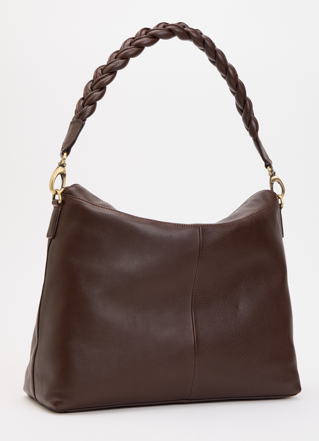 O My Bag Sienna schoudertas van leer met afneembare schouderriem - achterkant 5 chocoladebruin