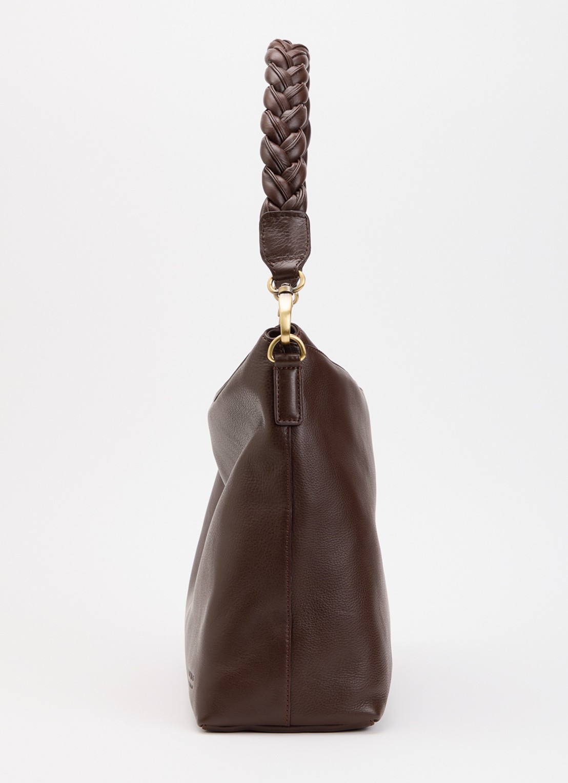 O My Bag Sienna schoudertas van leer met afneembare schouderriem - detail 3 chocoladebruin