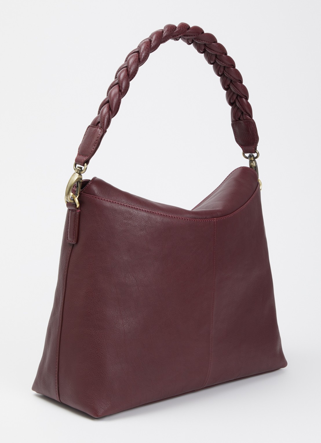 O My Bag Sienna schoudertas van leer  - achterkant 5 kersenrood