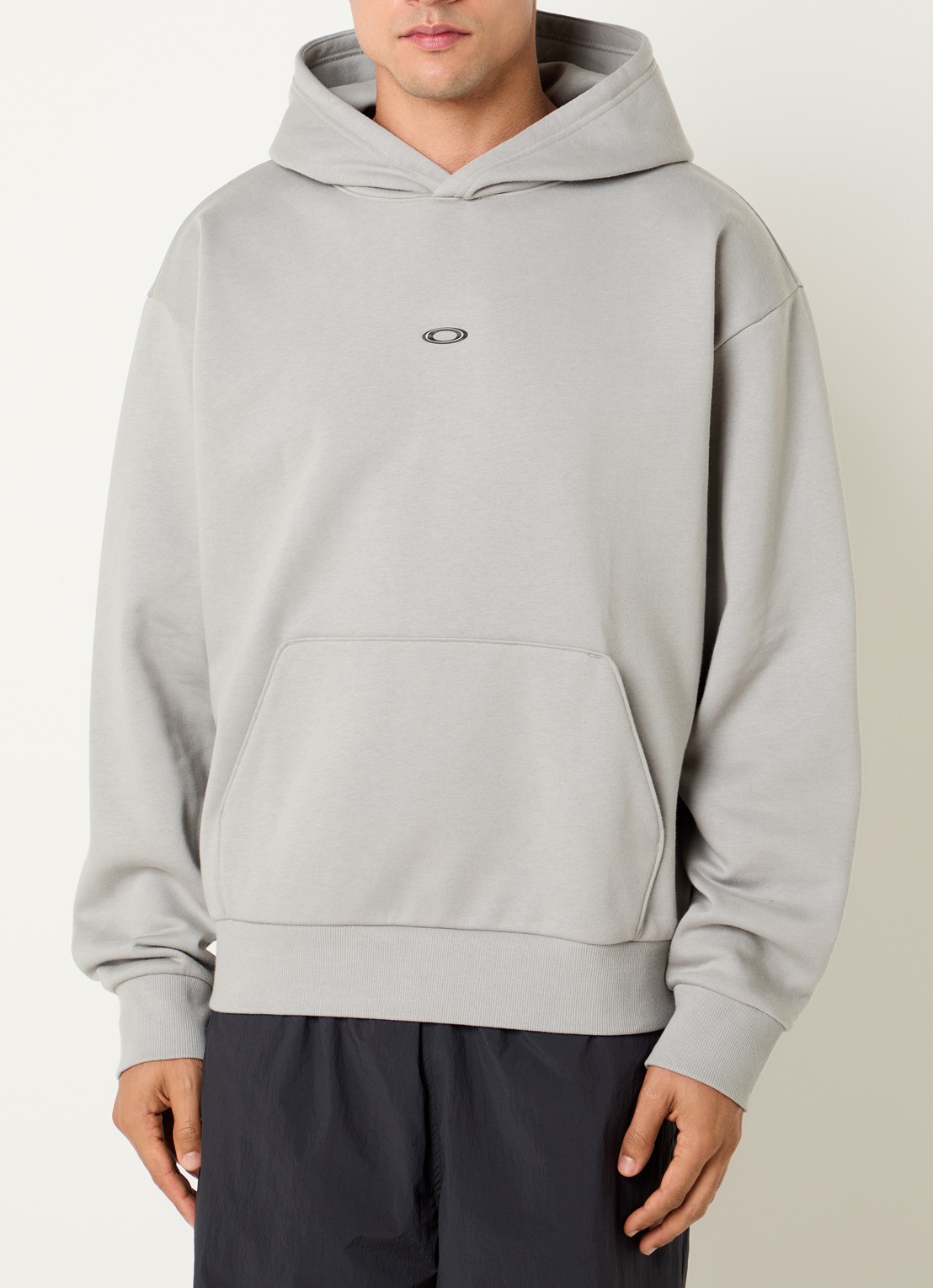 Oakley Metal rise hoodie met kangoeroezak - detail naturel
