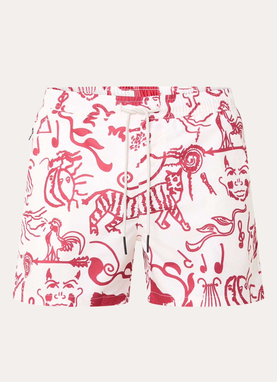 OAS Arcano zwemshorts met grafische print - voorkant 3 beige