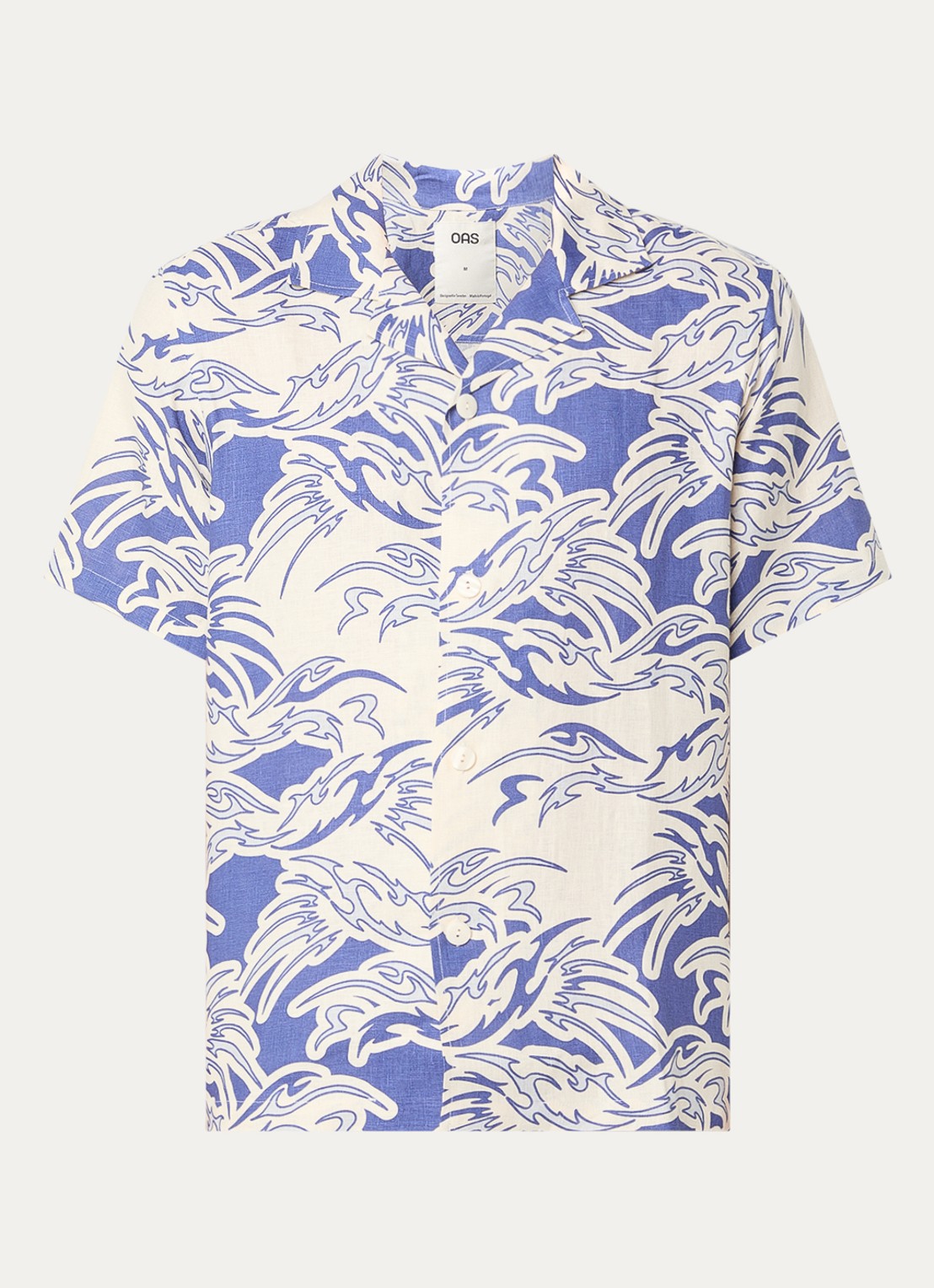 OAS Cuba regular fit overhemd van linnen - voorkant blauw