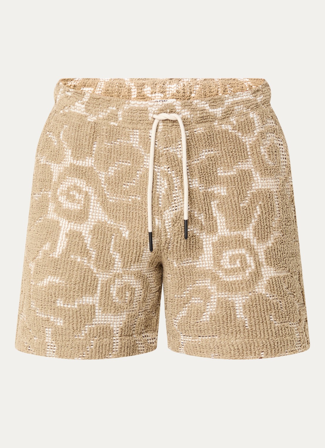 OAS Loefy straight fit korte broek van badstof - voorkant 2 zand