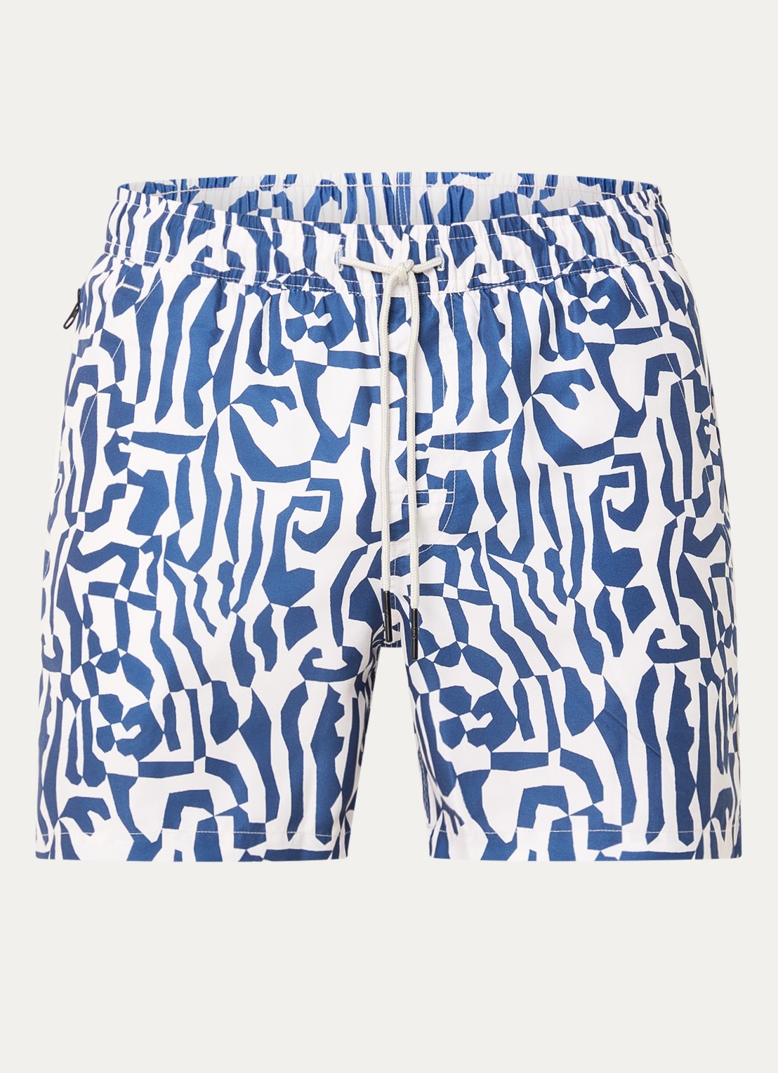 OAS Marbling zwemshorts met grafische print - voorkant donkerblauw