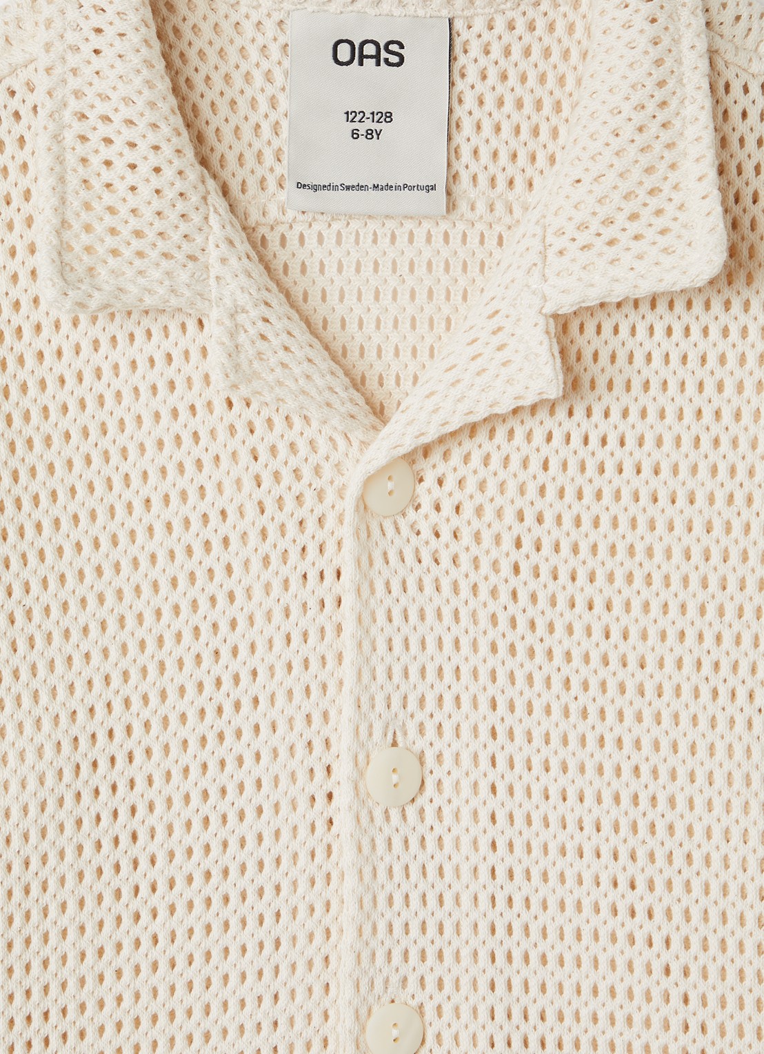 OAS Nicaro overhemd met opengewerkt dessin - detail 3 beige
