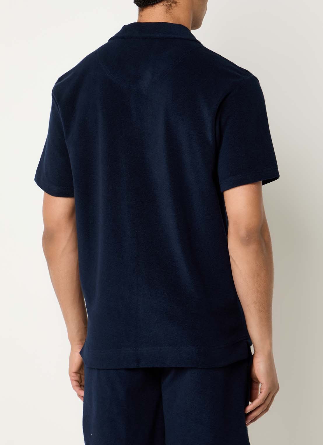 OAS Regular fit polo met borstzak - achterkant donkerblauw