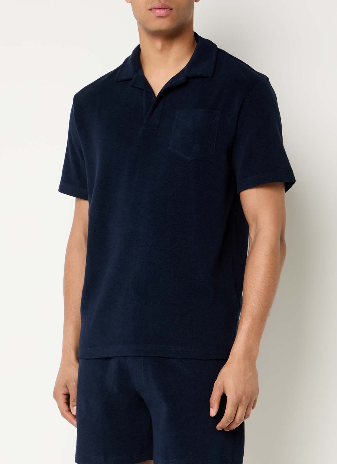 OAS Regular fit polo met borstzak - detail 2 donkerblauw