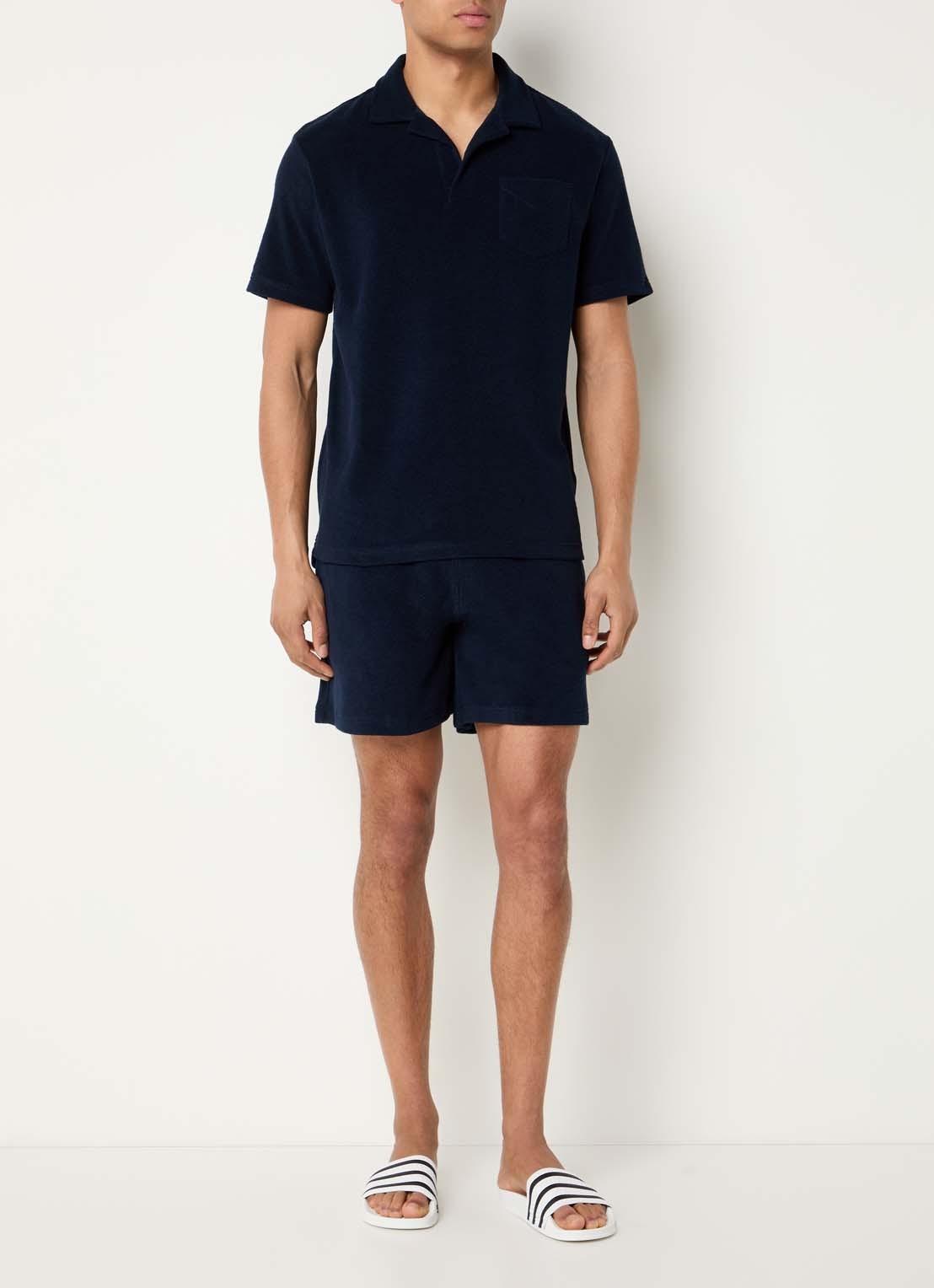 OAS Regular fit polo met borstzak - voorkant 4 donkerblauw