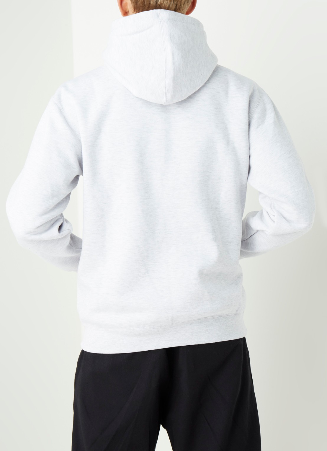 Obey All eyez hoodie met logopatch - achterkant 2 grijsmele