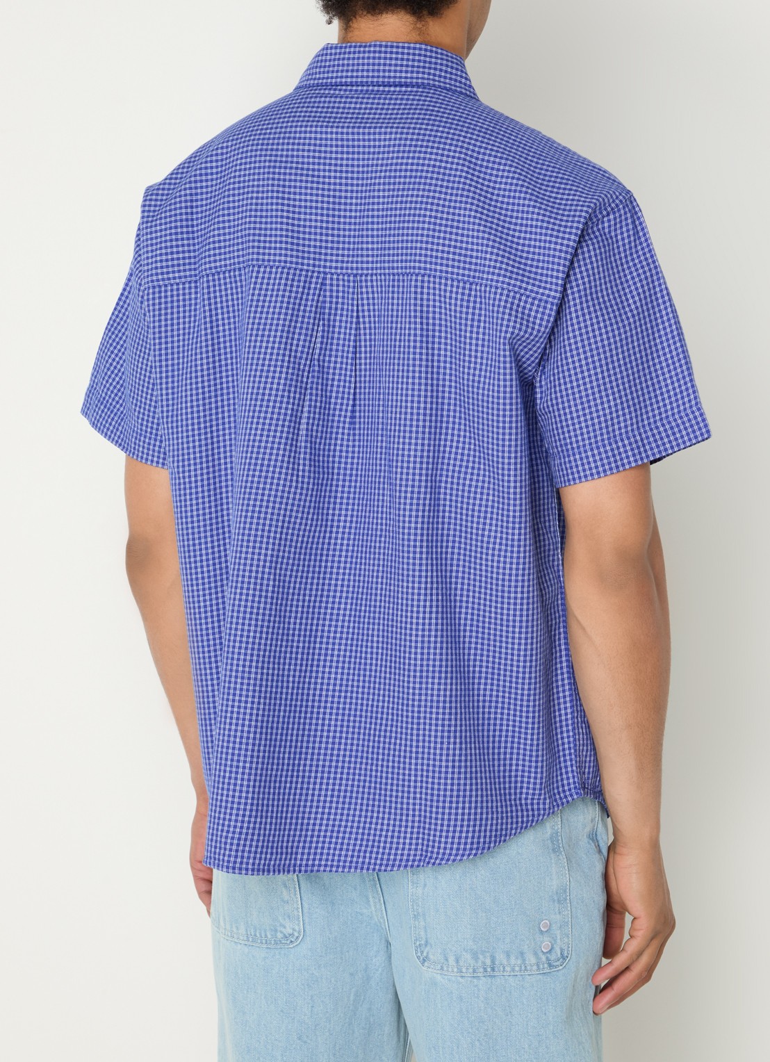 Obey Bigwig Frank regular fit overhemd met ruitdessin - achterkant blauw