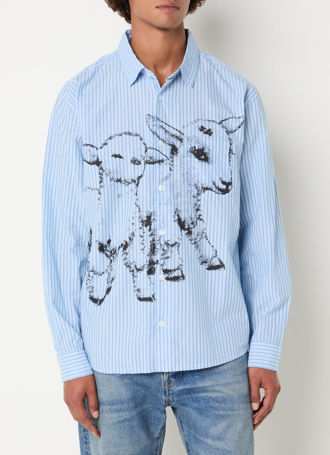 Obey Billy regular fit overhemd met print - detail blauw