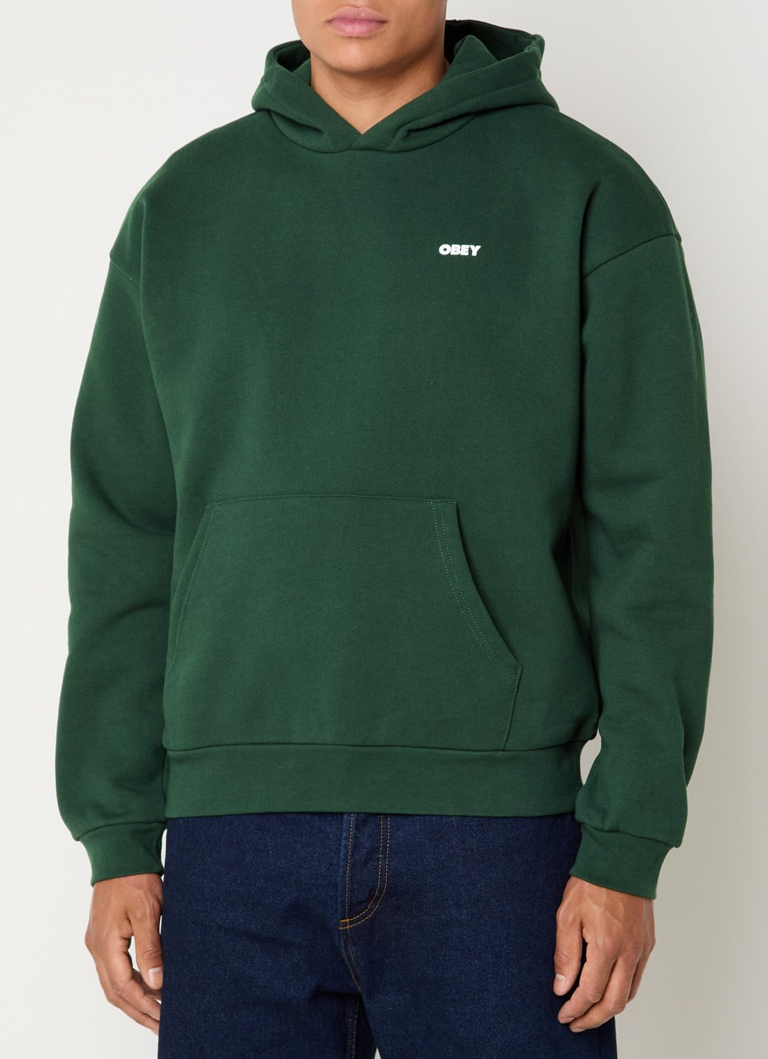 Obey Bold hoodie met logo - achterkant 5 donkergroen