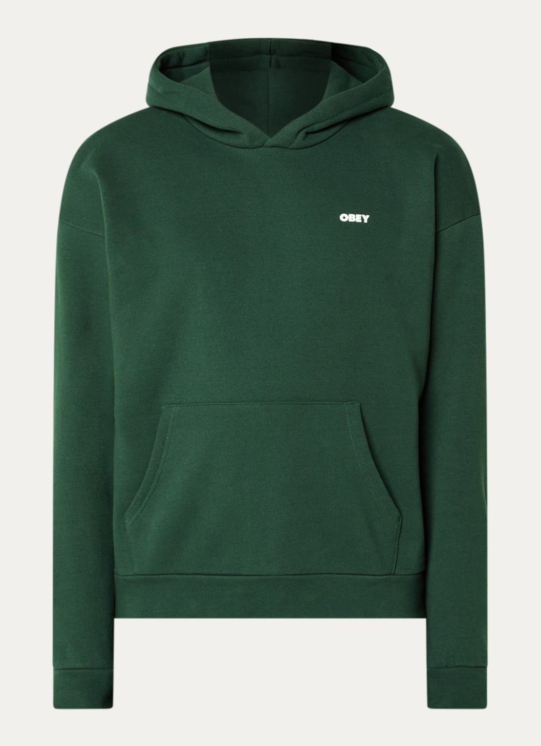 Obey Bold hoodie met logo - voorkant donkergroen