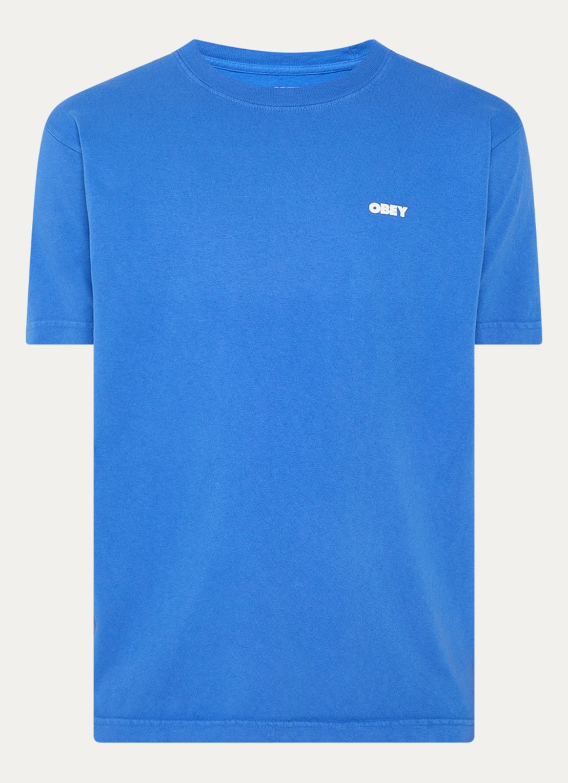 Obey Bold Icon Face T-shirt met logo- en backprint - voorkant 3 indigo