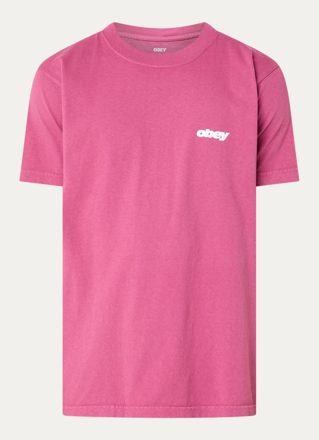 Obey Bounce T-shirt met logo- en backprint - voorkant 2 kersenrood
