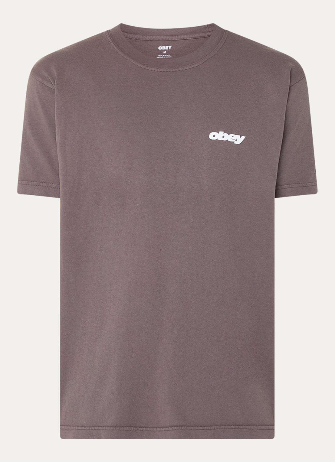 Obey Bounce T-shirt met logo- en backprint - voorkant antraciet