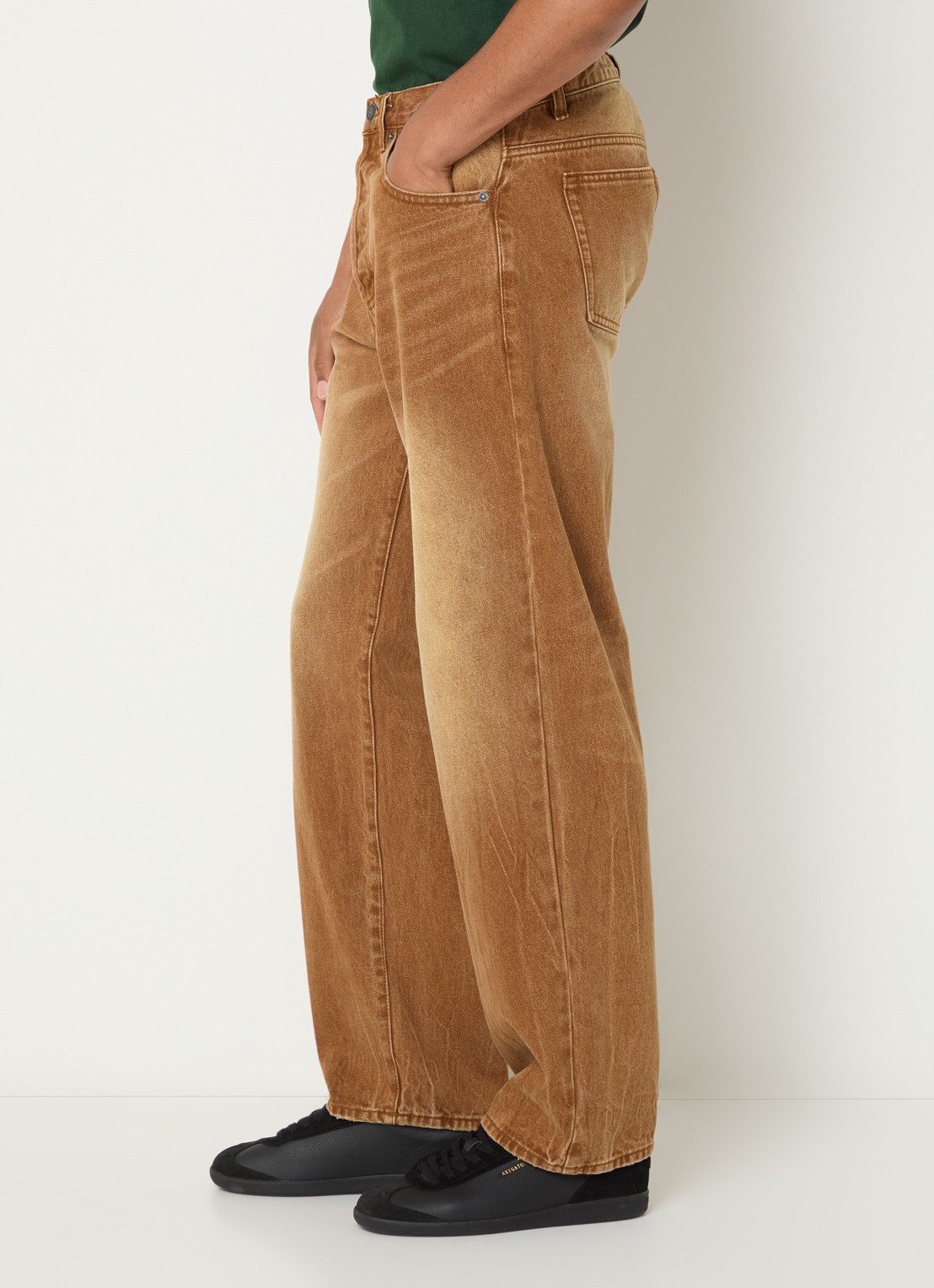 Obey Boxcar straight leg jeans met medium wassing - detail 2 camel