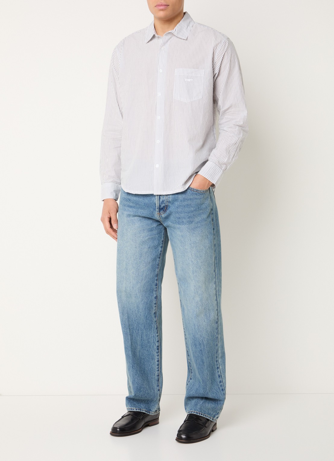 Obey Boxcar straight leg jeans met medium wassing - voorkant 5 indigo