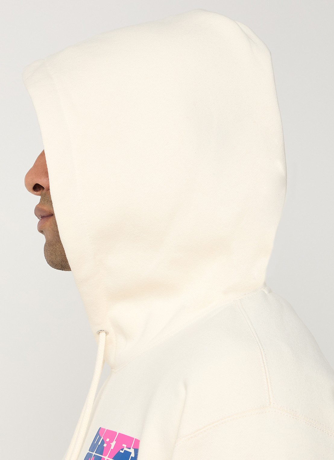 Obey Brick By Brick hoodie met logo- en backprint - detail 3 creme