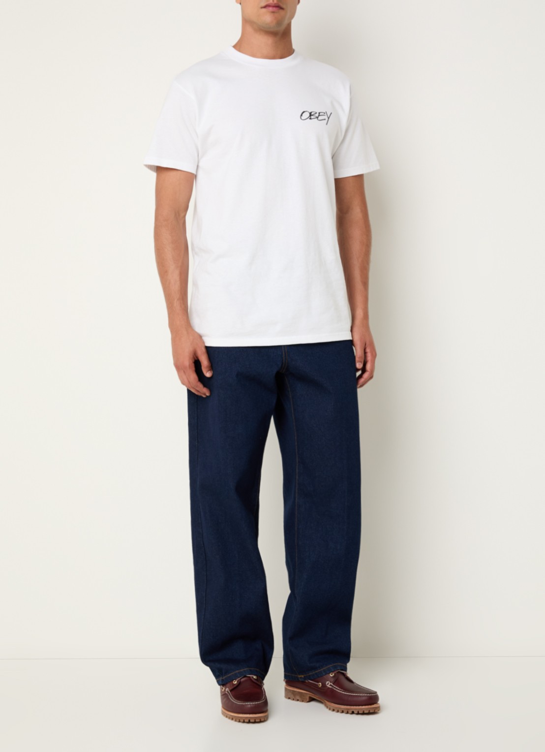 Obey Classic loose fit jeans met steekzakken - voorkant 3 indigo