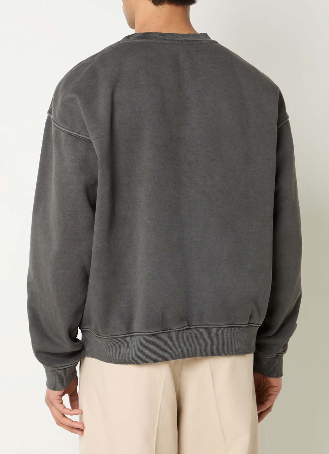 Obey Collegiate sweater met logo  - achterkant 4 antraciet