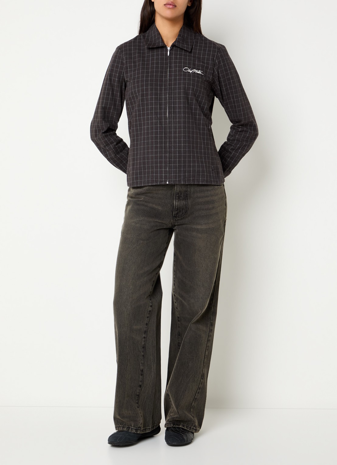 Obey Dana jack met ritszakken - voorkant 3 antraciet