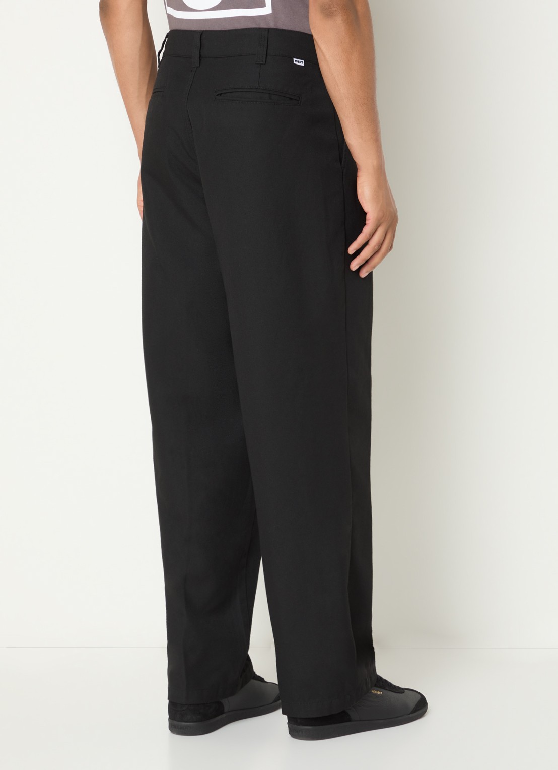 Obey Dean loose fit chino met steekzakken - achterkant 3 zwart