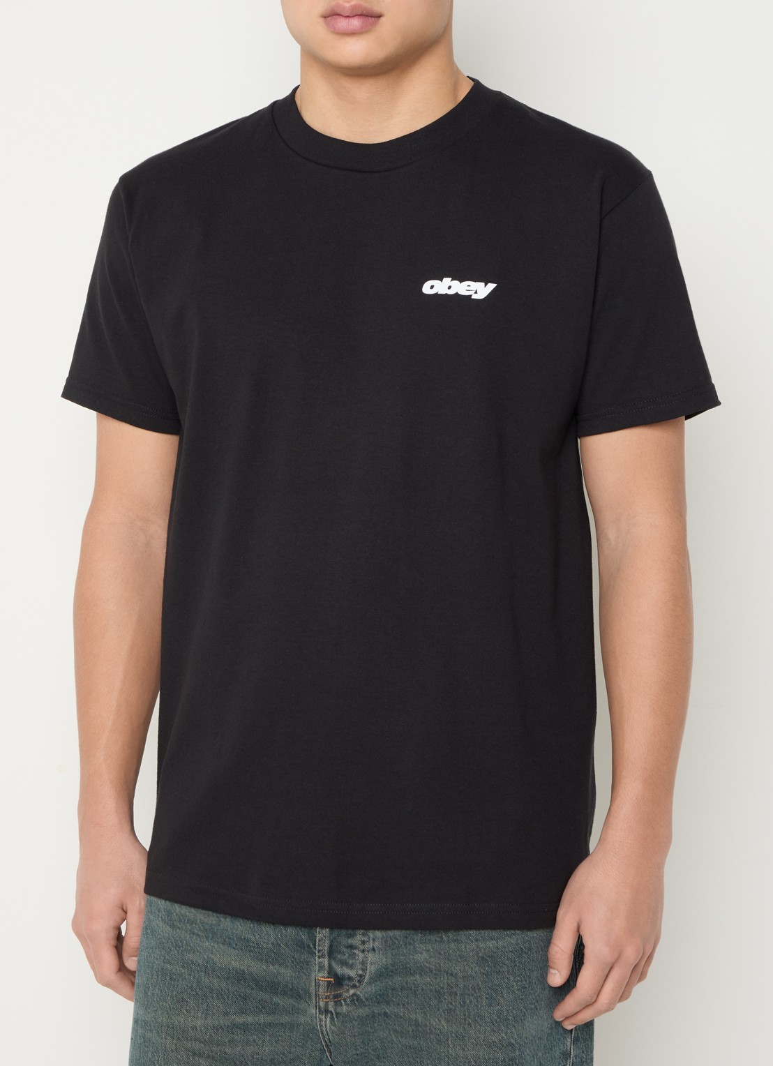 Obey Dice T-shirt met logo- en backprint - achterkant 3 zwart