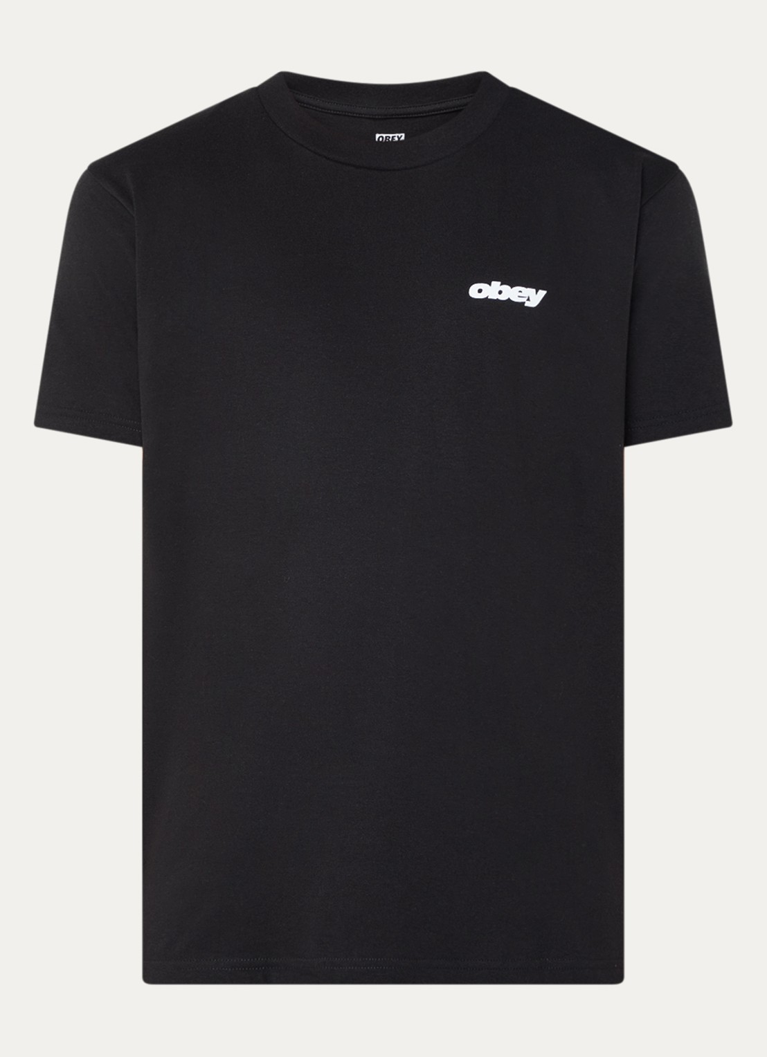 Obey Dice T-shirt met logo- en backprint - voorkant zwart